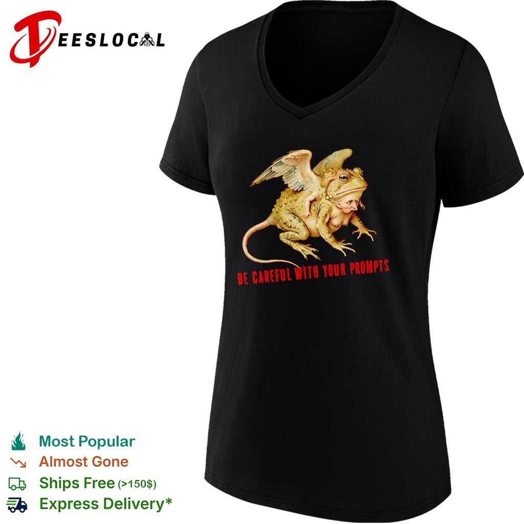 Be careful with your prompts surreal toad monster shirt