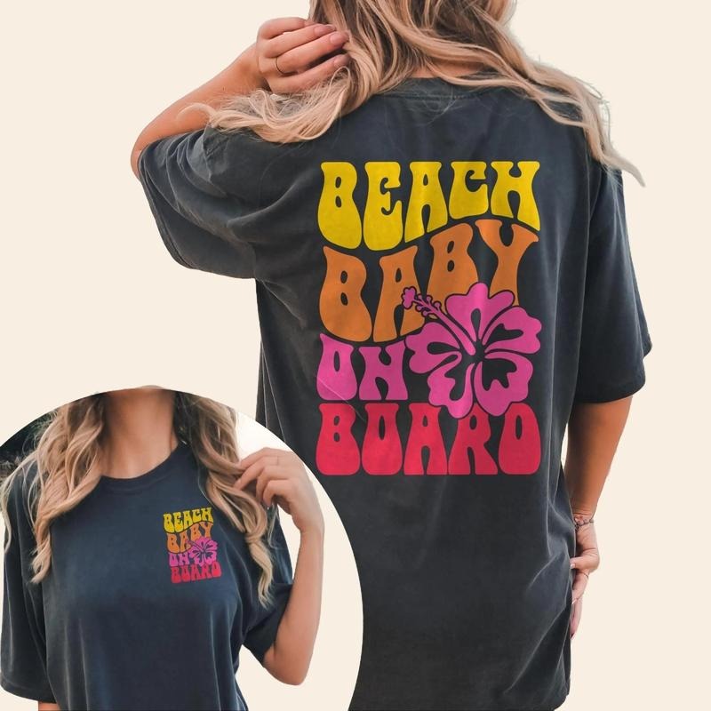 Beach Baby Board Shirt Summer Pregnancy Announcement Babymoon Cruise Vacation Maternity Gender Reveal T-Shirts, Hoodie, Sweatshirt