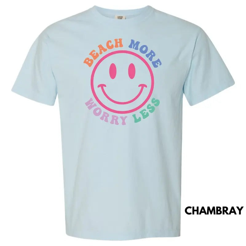 Beach More Worry Less Comfort Colors T-Shirt 'NLB' Hoodie, Sweatshirt | PrintMintTees.com