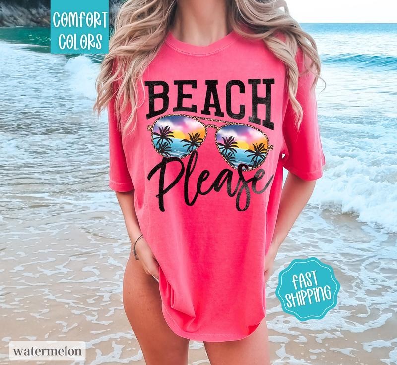Beach Please Shirt Comfort Colors, Cute Summer Oversized Tee, Swimsuit Cover Up, Vacation Outfit Hoodie, Sweatshirt