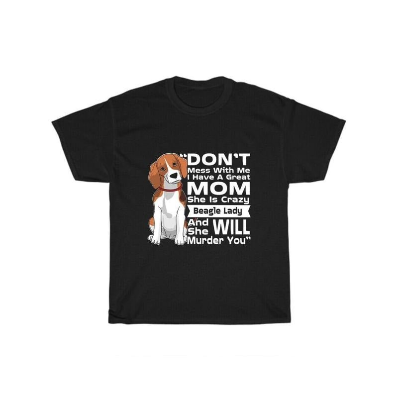 Beagle mother funny quotes, 100% cotton, men's short-sleeved T-shirt, round neck casual design, novel printing shows...