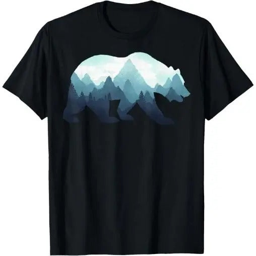 Bear Double Exposure Surreal Wildlife Animal T-Shirt Made in USA Hoodie Sweatshirt | PrintMintTees.com