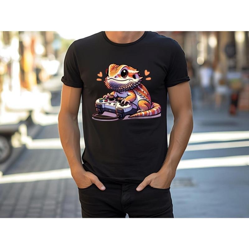 Bearded Dragon Gaming Shirts For Gaming, Cute Video Gaming T-Shirt For Lizard Gifts, Cute Bearded Dragon Reptile Gifts...