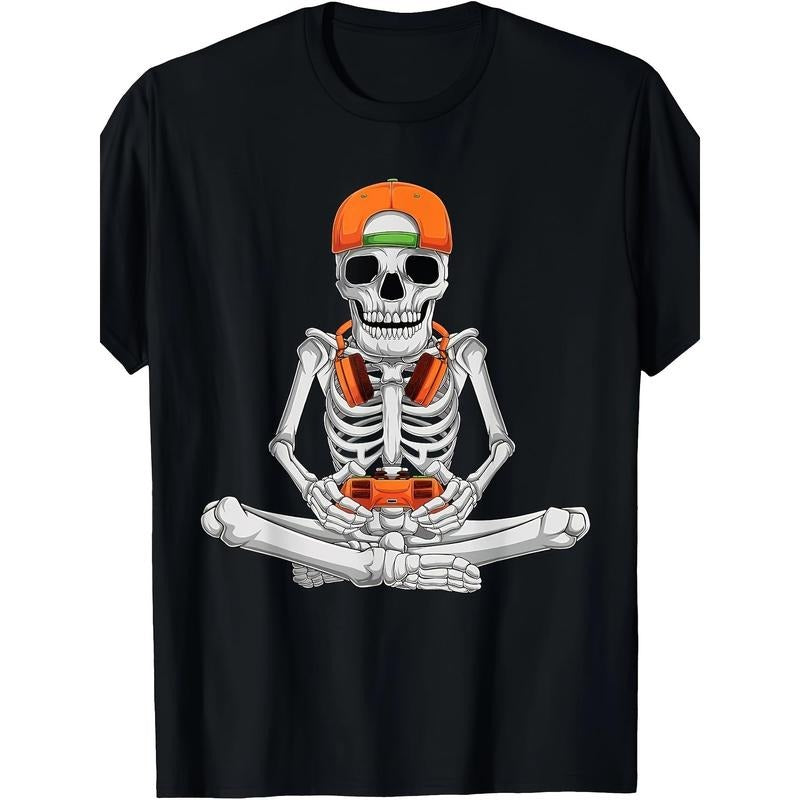 Becoming A Skeleton Gamer Video Game Halloween T-shirt made in usa Hoodie Sweatshirt | PrintMintTees.com