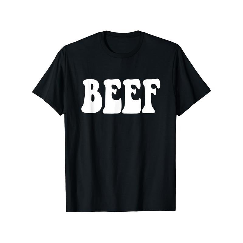 Beef Enthusiast Cotton T-Shirt, Casual Crew Neck, Short Sleeve, Slight Stretch, Knit Fabric, Regular Fit, with Beef BBQ &...