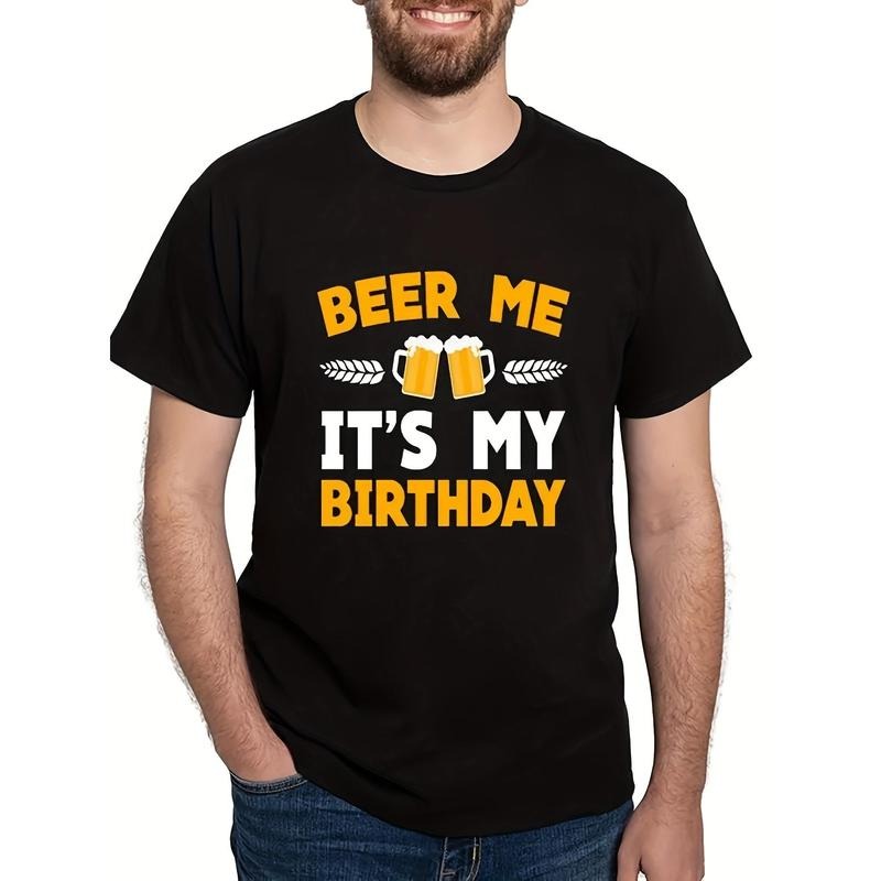 Beer Me Birthday Party Apparel 139711 Funny Men's Short Sleeve Graphic T-shirt Collection Black Made in USA Hoodie Sweatshirt