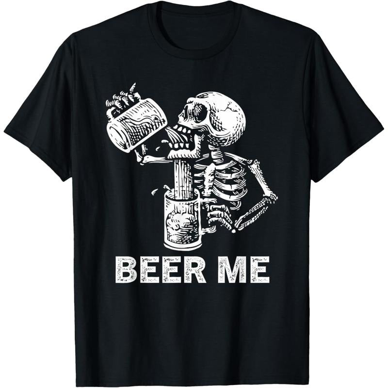 Beer Me Skeleton Scary Spooky Drinking Men Party Gift T-Shirt  made in us Hoodie Sweatshirt | PrintMintTees.com