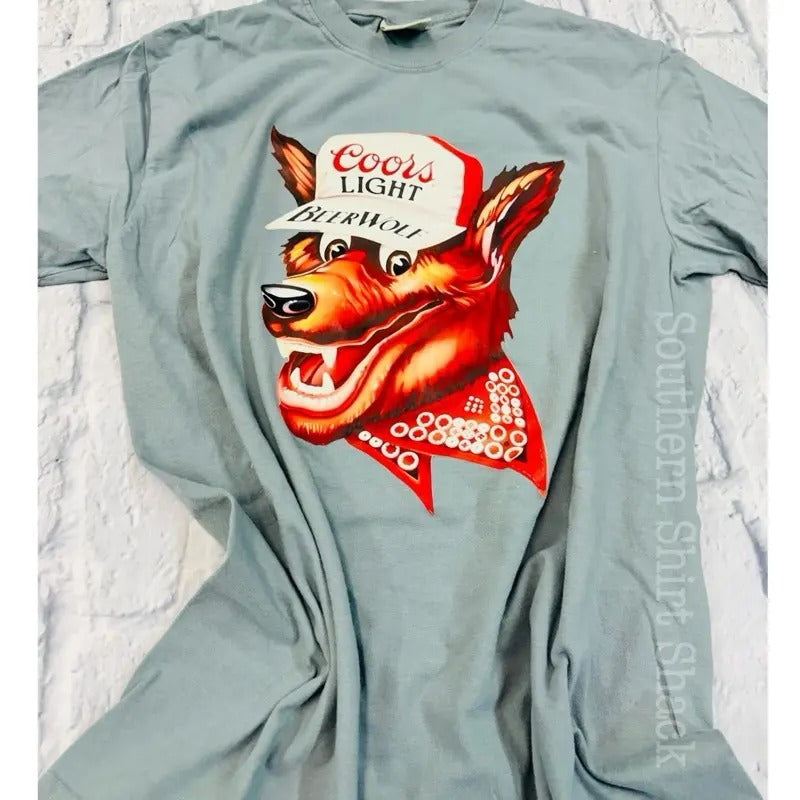 Beer Wolf T shirt  | Granite comfort colors t shirt | Western Beer shirt Hoodie Sweatshirt | PrintMintTees.com