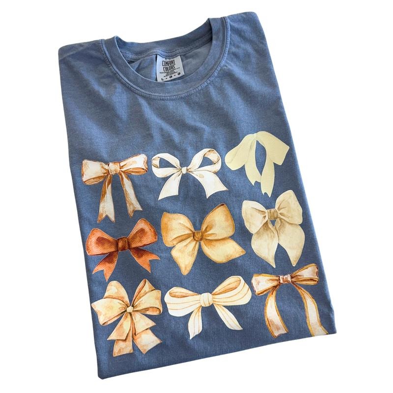 Beige Bow Collage Comfort Colors T-Shirt Hoodie, Sweatshirt | PrintMintTees.com