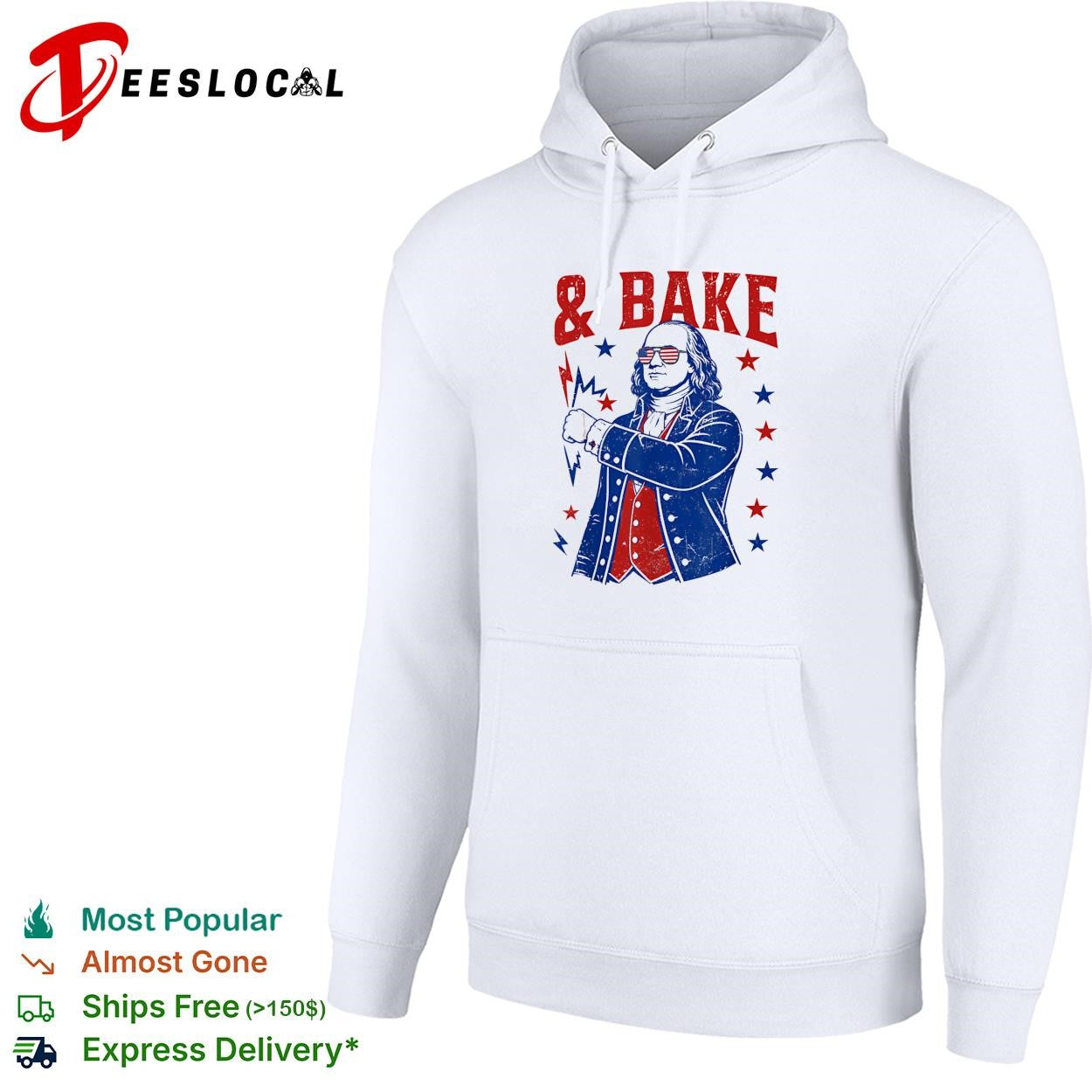 Benjamin Franklin and bake USA glasses shirt