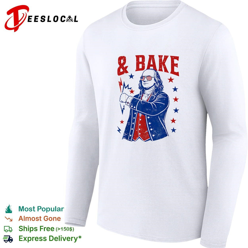 Benjamin Franklin and bake USA glasses shirt