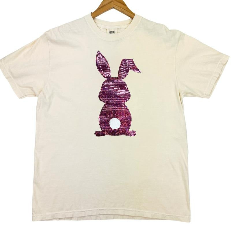 Berry Bunny Sequin Patch Comfort Colors T-Shirt Hoodie, Sweatshirt | PrintMintTees.com