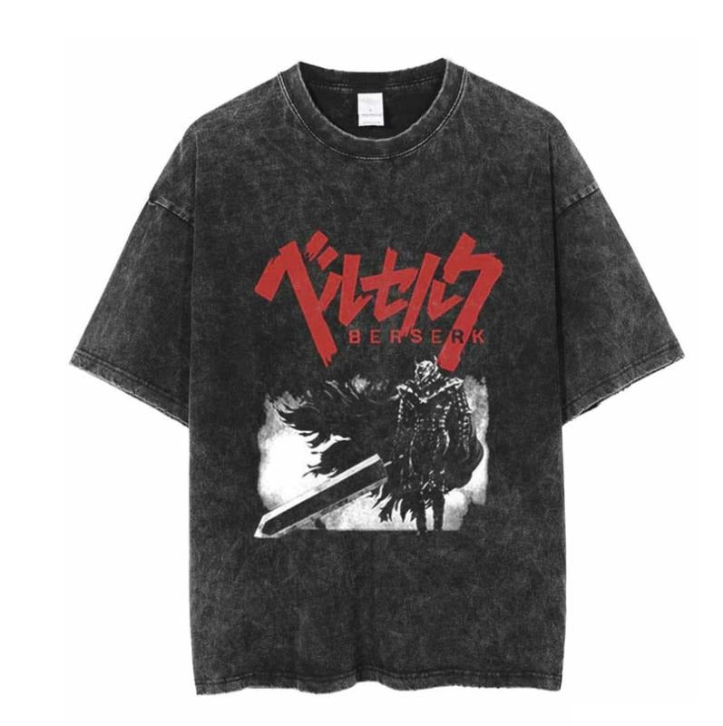 Berserk Guts Manga Harajuku Oversized Streetwear Anime Graphic Tee Shirt Menswear Top Underwear Crewneck Hoodie Sweatshirt