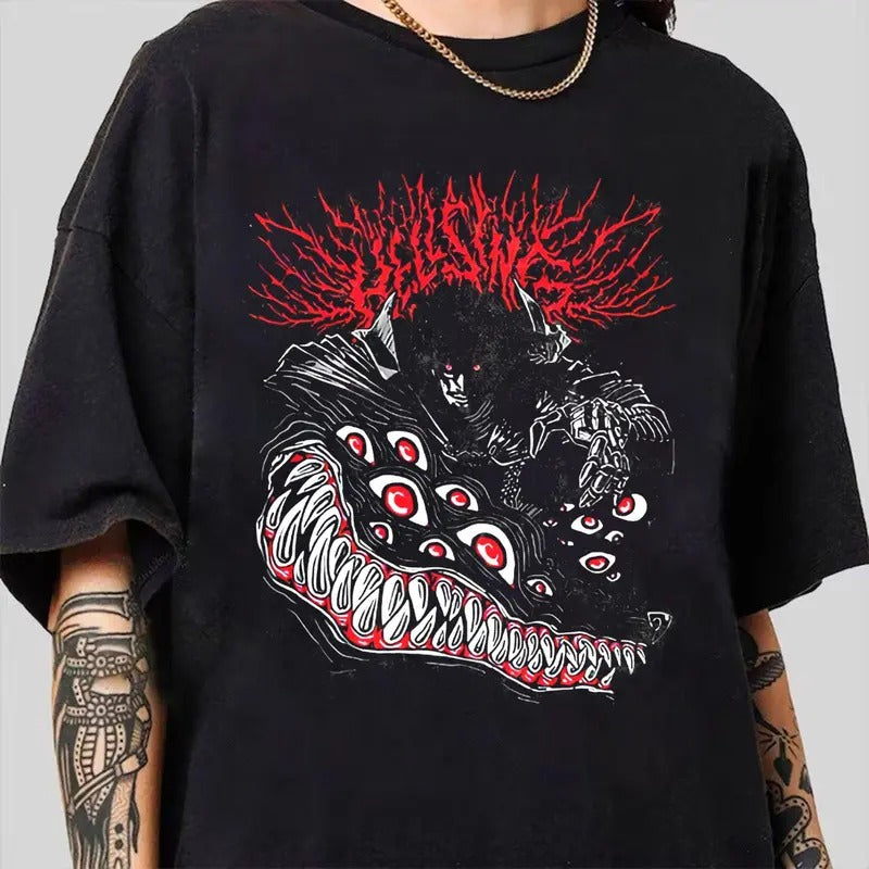 Berserk Heavyweight Anime Tee - Guts and Griffith Harajuku Tops for Men and Women, Streetwear Hip Hop T-shirt, Ideal...