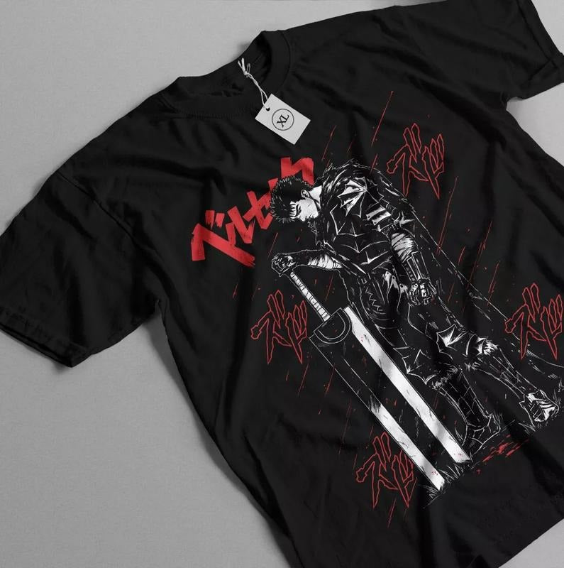Berserk T-shirt Manga Strip Guts Berserker Armour Anime Black shirt All Size Hoodie Sweatshirt | PrintMintTees.com