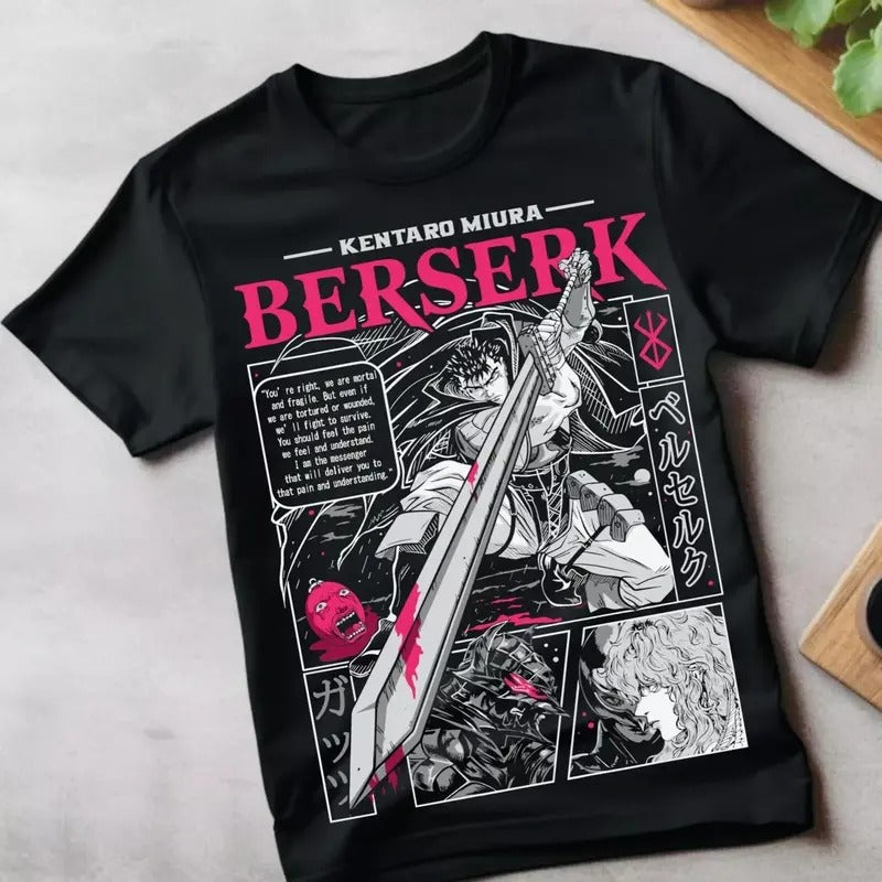 Berserk T-shirt Strip Guts Berserker Armour Horror Anime Gift Tee Shirt All Size Hoodie Sweatshirt | PrintMintTees.com