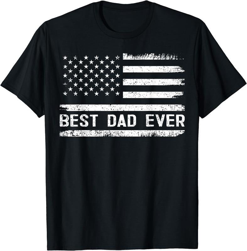 Best Dad Ever With US American Flag Gifts Fathers Day T-Shirt Hoodie Sweatshirt | PrintMintTees.com