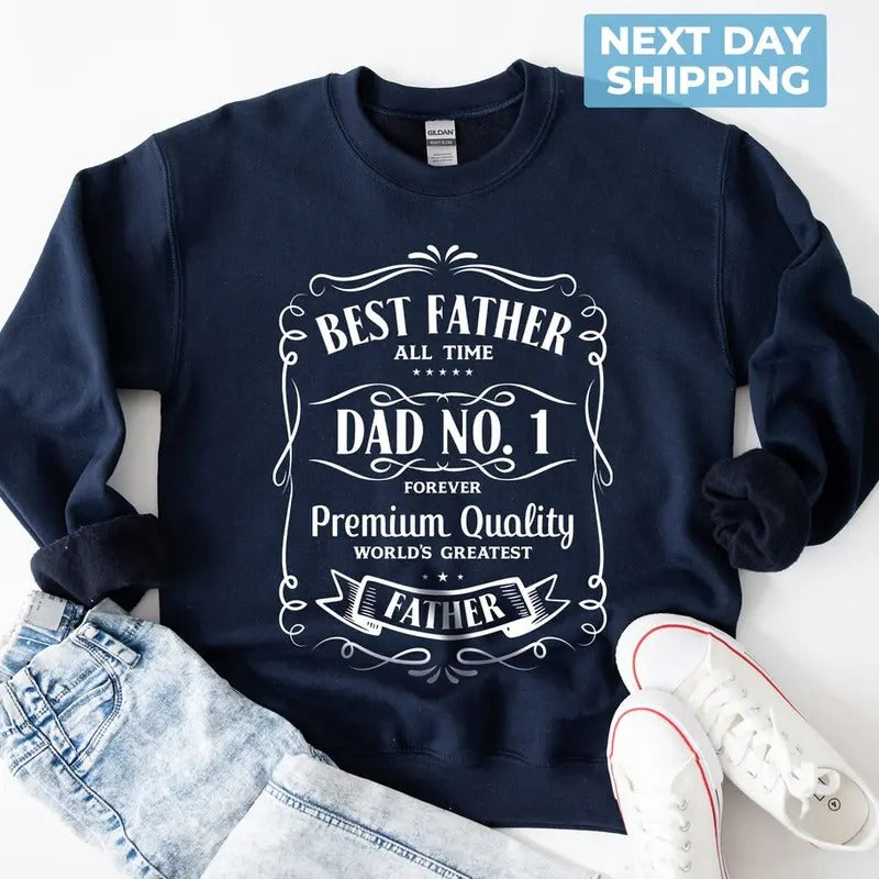 Best Father Sweatshirt, Best Dad Shirt, Dad Gift, Gift for Dad, Father's Day Shirt Cotton Menswear Hoodie | PrintMintTees.com