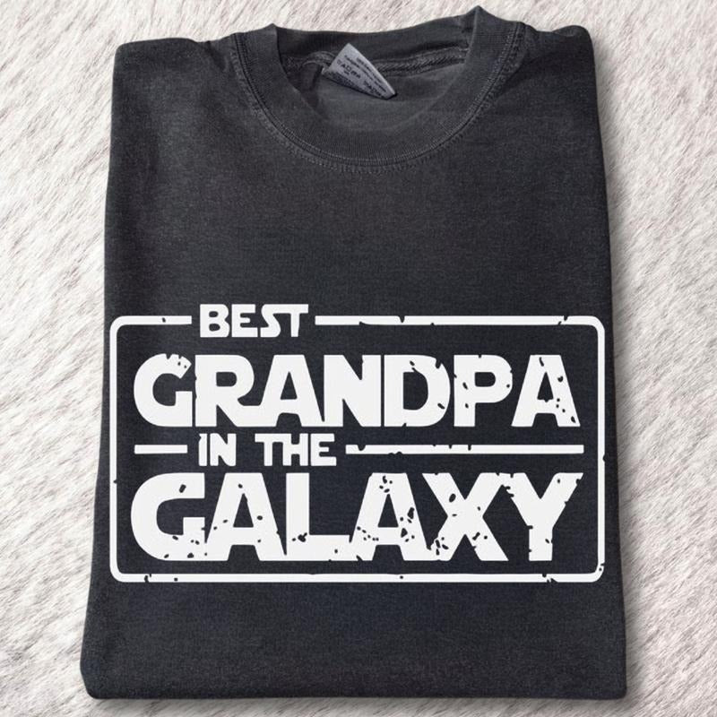 Best Grandpa In The Galaxy Shirt Father's Day Gift Papa Trip T-shirt Menswear Top Cotton 100% US Cotton Dad Joke Design...
