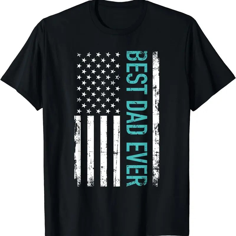 Best dad ever with US american flag T-Shirt Hoodie, Sweatshirt | PrintMintTees.com