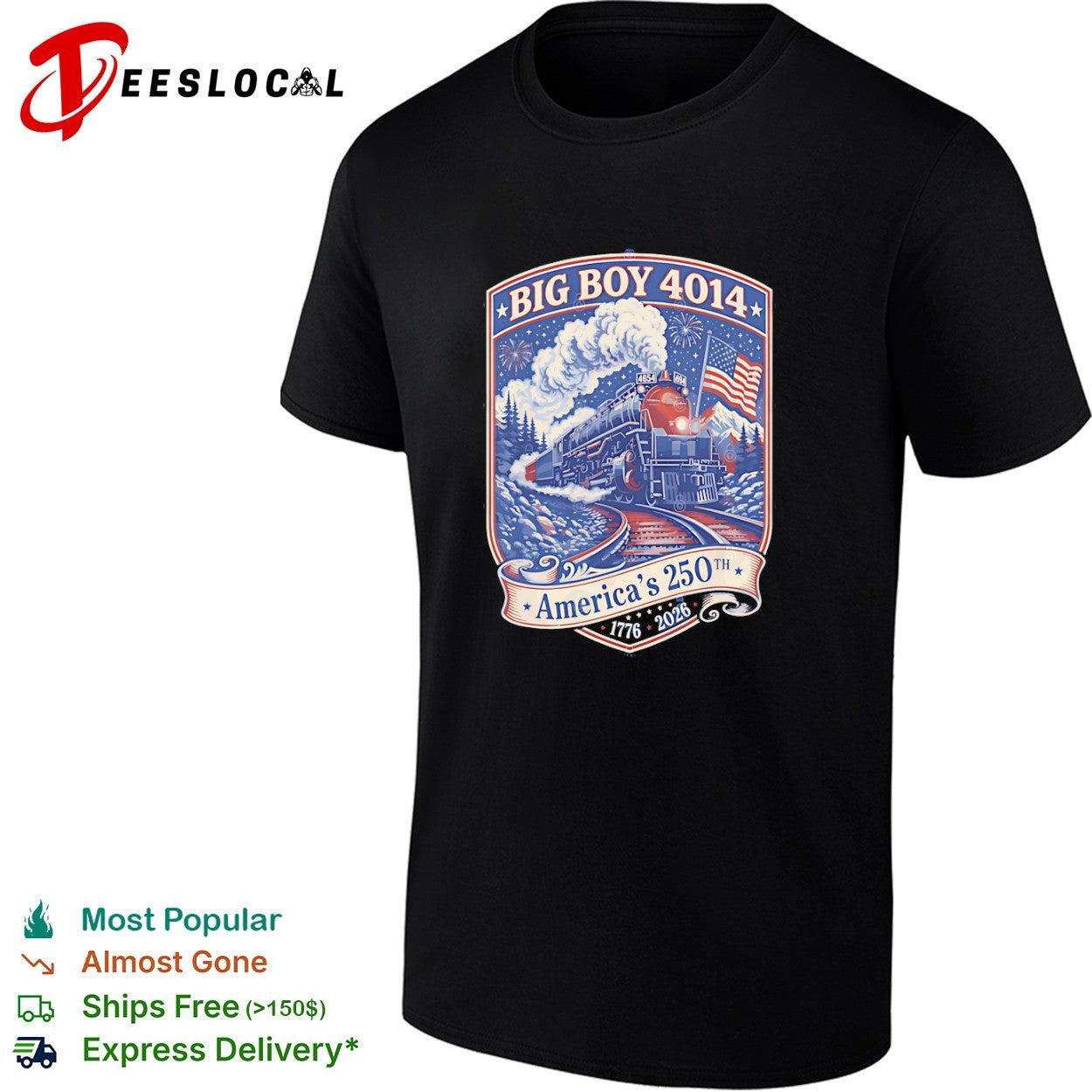 Big Boy 4014 Americas 250th 1776 2026 Union Pacific Railroad Steam Train shirt