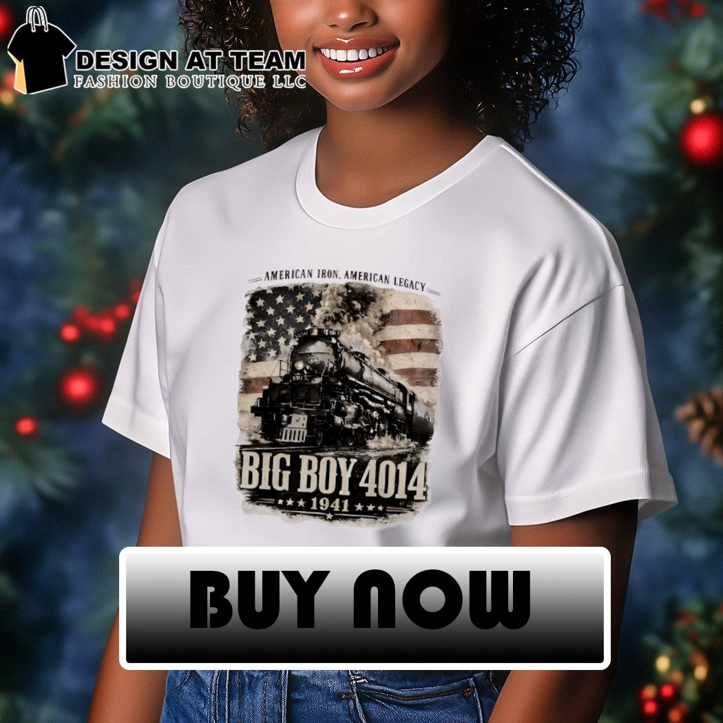 Big Boy 4014 Steam Locomotive 1941 American flag vintage shirt