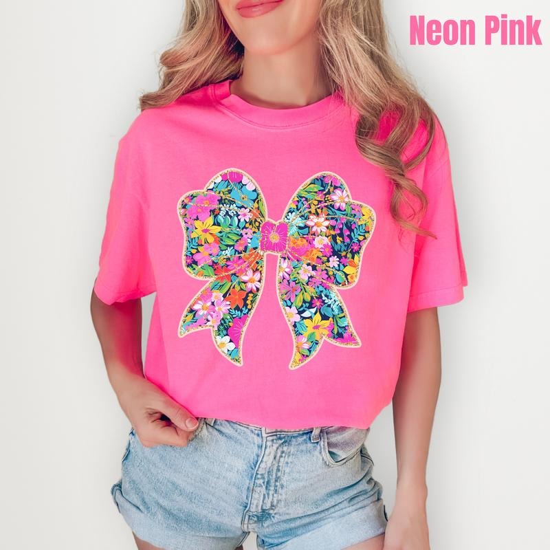 Big Ditzy Bow Comfort Colors T-Shirt 'NLB' Hoodie, Sweatshirt | PrintMintTees.com