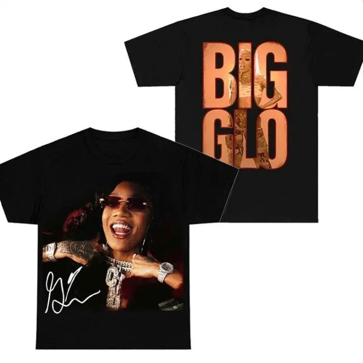 Big Glo Glorilla New Album Big Face Graphic Tee, Hip Hop Music Fabric Cotton T-shirt Hoodie Sweatshirt | PrintMintTees.com