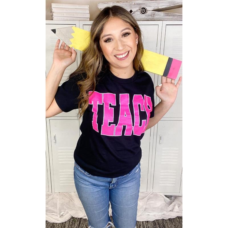 Big Letter TEACH T-Shirt Hoodie Sweatshirt | PrintMintTees.com