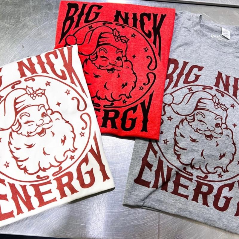 Big Nick Energy Shirt  T-Shirt Big Nick Energy Tshirt Retro Santa Tee Vintage Christmas Tee Big Nick Tee Casual...