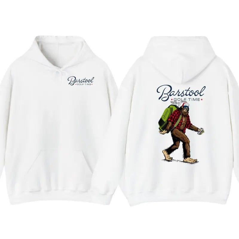 Bigfoot Barstool Golf 2 Side Hoodie T-Shirt - Men's Cotton Tee for Outdoors Sports Sweatshirt | PrintMintTees.com