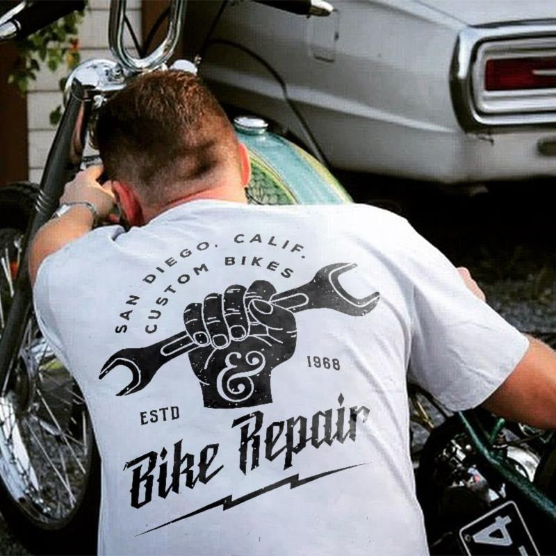 Bike Repair Printed Men's T-shirt Designer , Music Tee Hoodie Sweatshirt | PrintMintTees.com