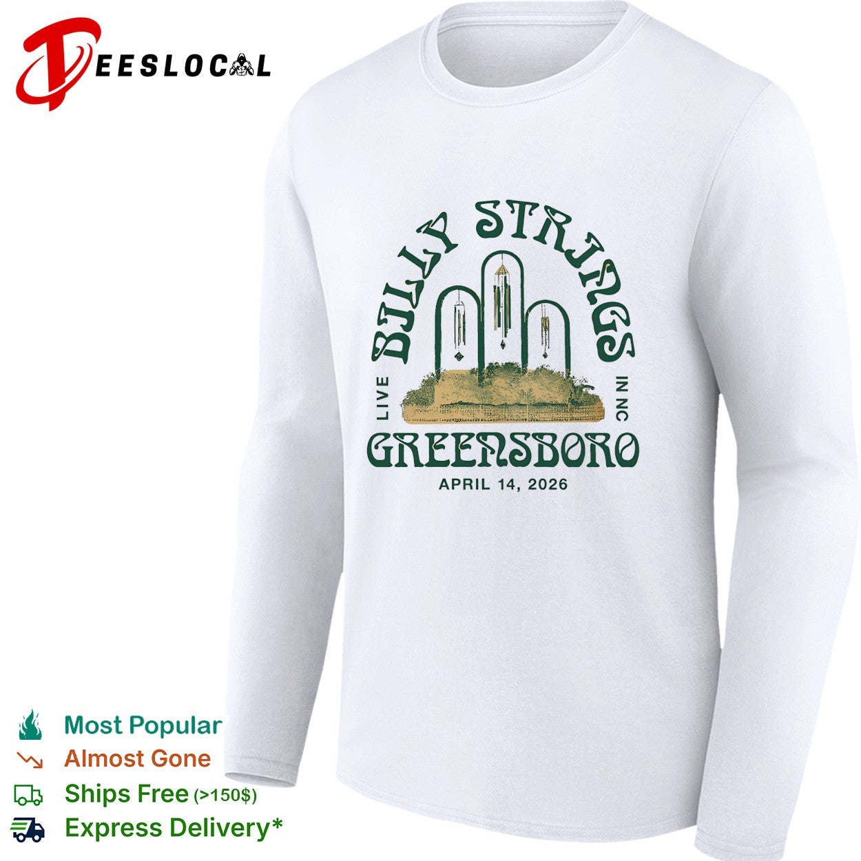 Billy Strings Greensboro 2026 poster shirt