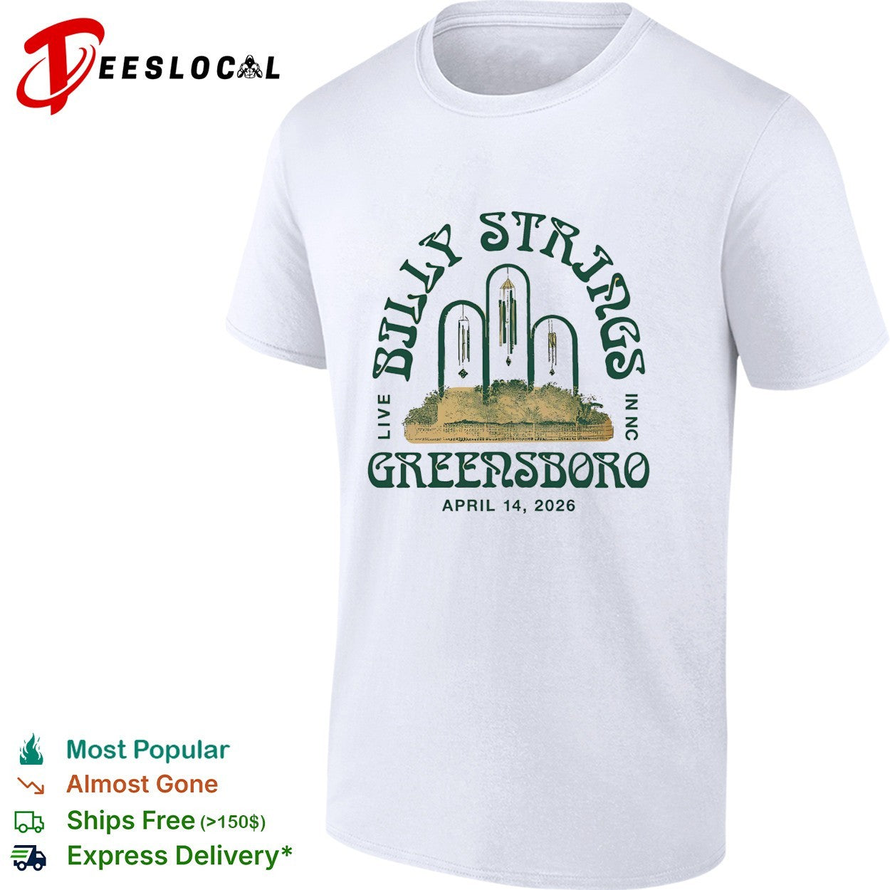 Billy Strings Greensboro 2026 poster shirt