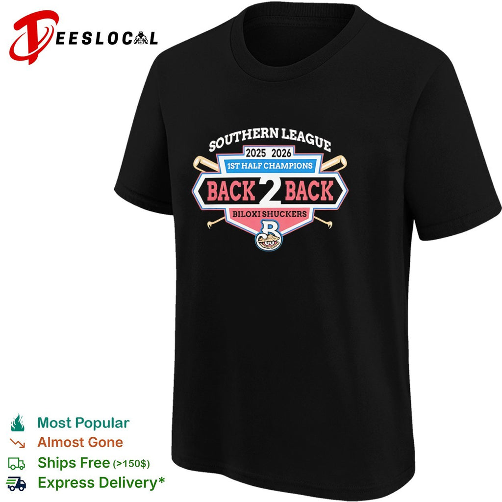 Biloxi Shuckers Southern League 2025 2026 1st Half Champions Back 2 Back shirt