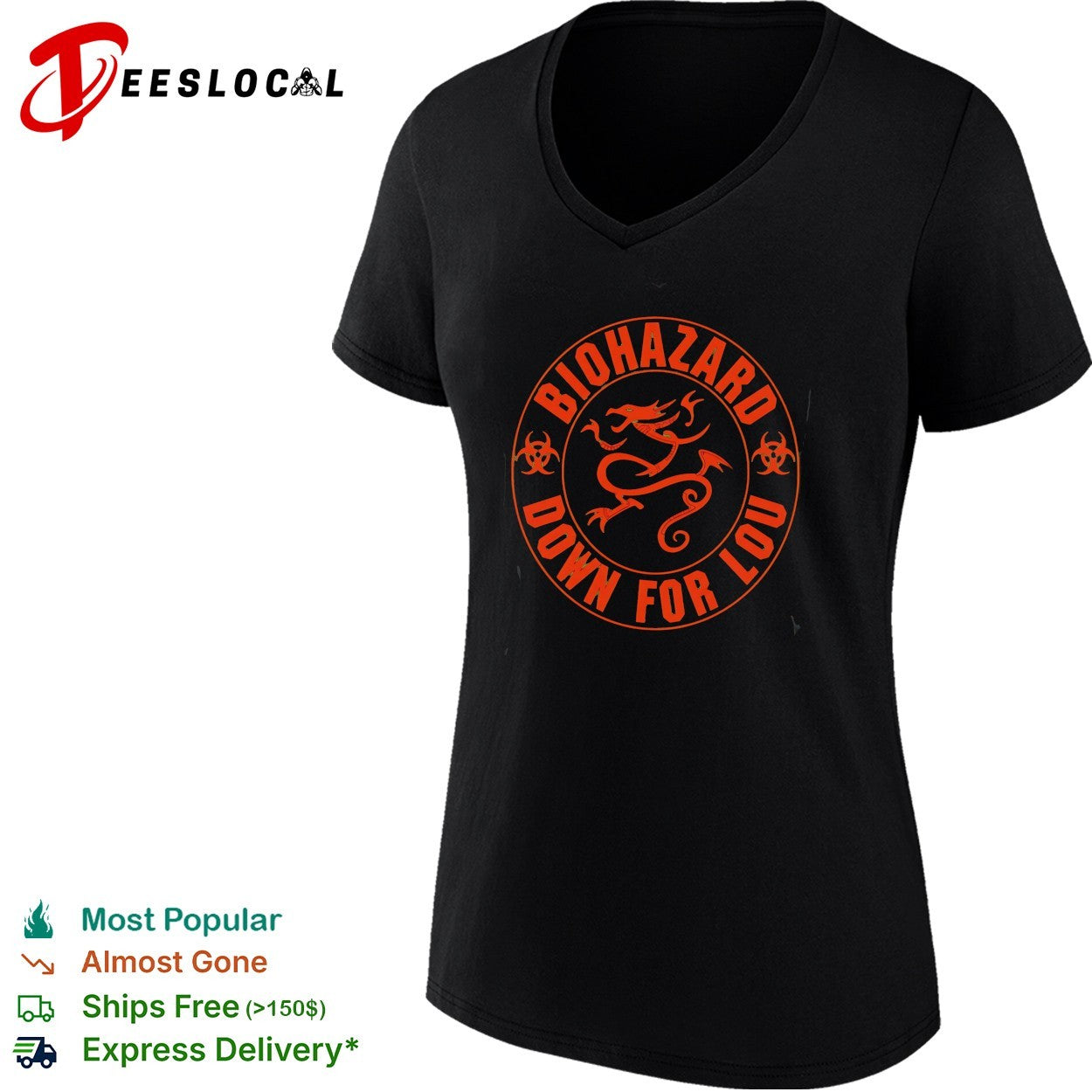 Biohazard down for Lou dragon shirt