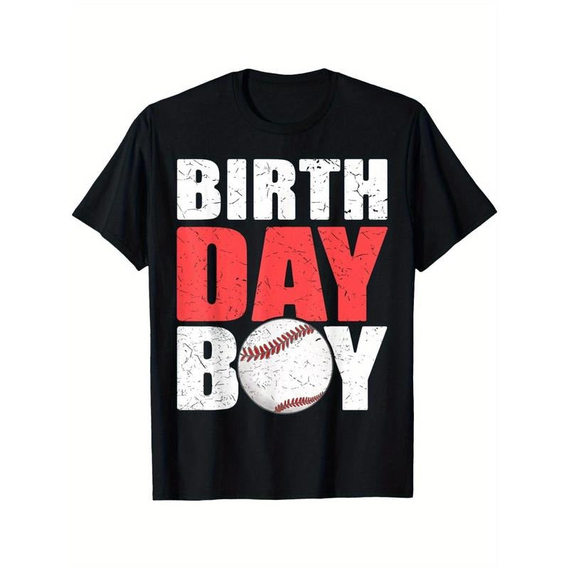 Birthday Boy Baseball hitter Catcher Pitcher Baseball themed T-shirt, soft fabric, breathable, comfortable short sleeve...
