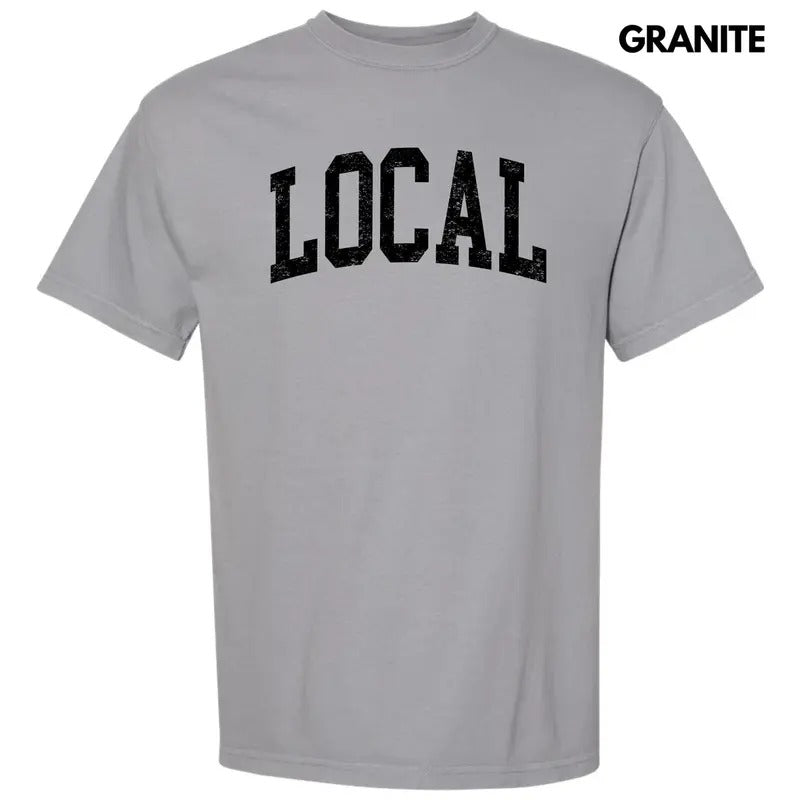 Black - Local Varsity Letter Comfort Colors T-Shirt 'NLB' Hoodie Sweatshirt | PrintMintTees.com