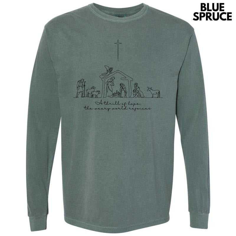 Black A Thrill Of Hope Long Sleeve Comfort Colors T-Shirt 'NLB' Hoodie, Sweatshirt | PrintMintTees.com
