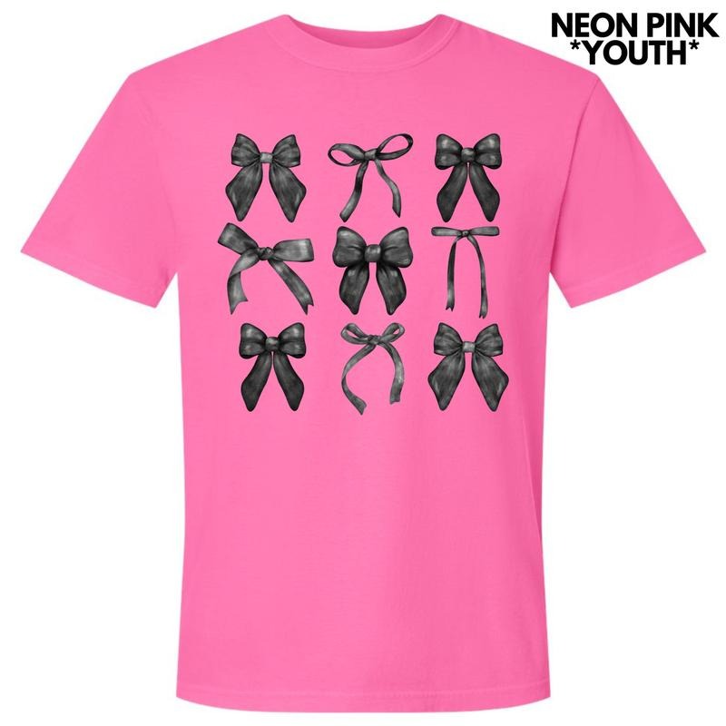 *** Black Bow Coquette Comfort Colors T-Shirt (Youth) 'NLB' Hoodie Sweatshirt | PrintMintTees.com