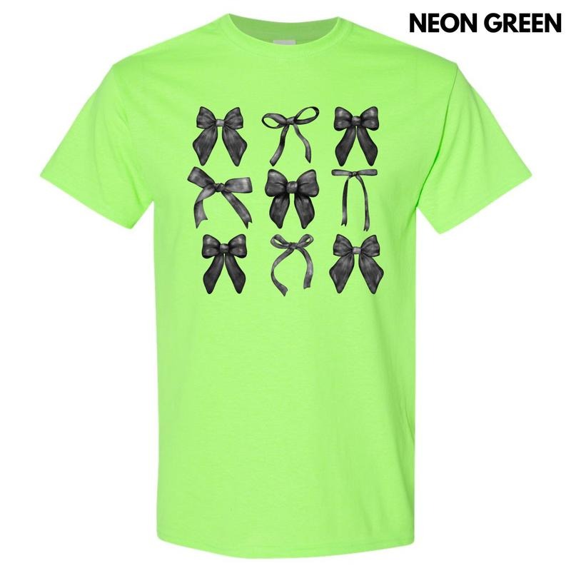 Black Bow Coquette Gildan Short Sleeve T-Shirt 'NLB' Hoodie, Sweatshirt | PrintMintTees.com