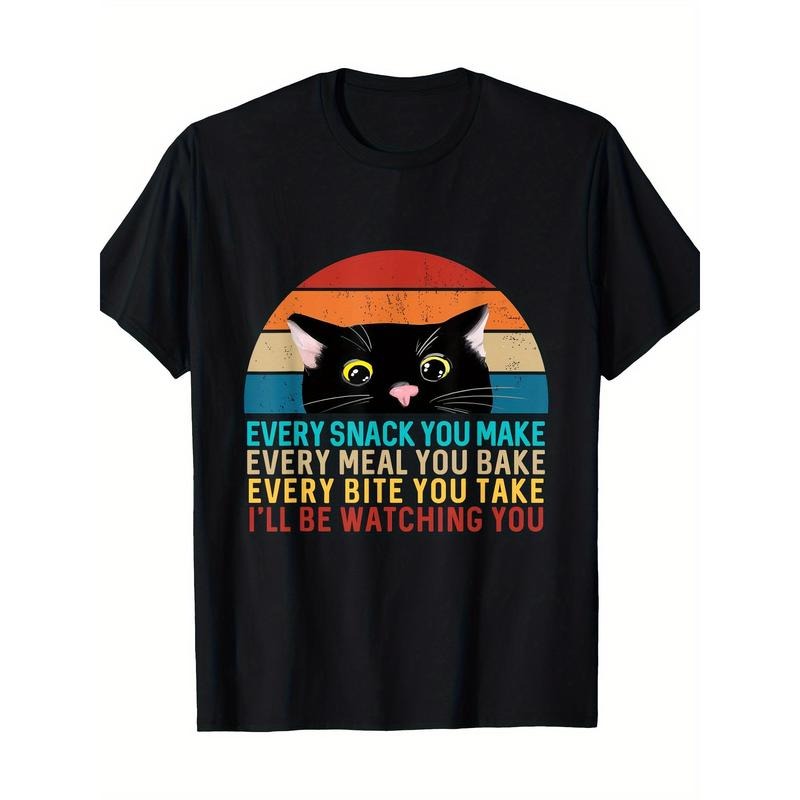 Black Cat Themed Every Snack You Make Retro Peeking Cat T-Shirt 100%cotton Made in USA Hoodie Sweatshirt | PrintMintTees.com