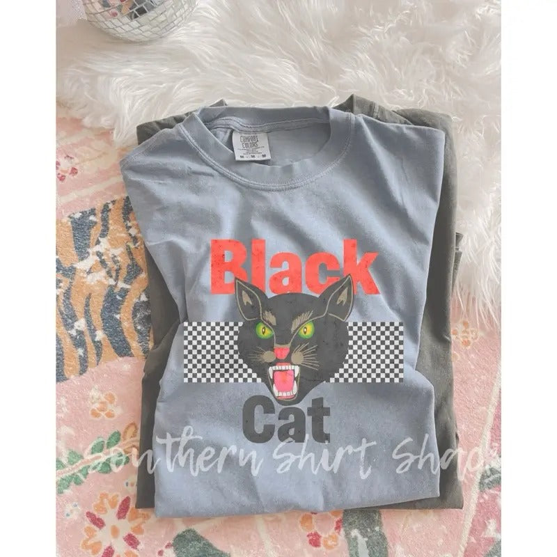 Black Cat fireworks-4th of July T shirt | granite  comfort colors t shirt Hoodie Sweatshirt | PrintMintTees.com