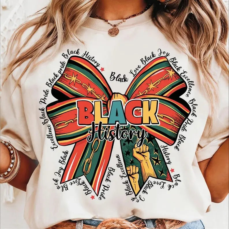 Black History Month T-shirt,sweatshirt,hoodie, Afro American Women sweatshirt, Black History Coquette Bow, Funny Afro...