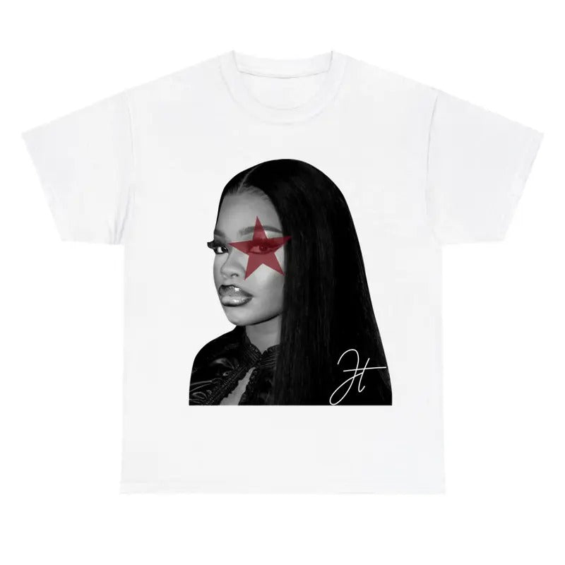 Black JT Tee, Red Star JT Shirt Cotton Fabric Hoodie, Sweatshirt | PrintMintTees.com