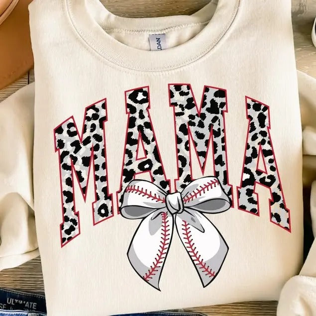 Black Varsity Baseball Mama , Baseball Coquette Bow , Baseball Mama , Varsity Mama , Retro Baseball Mama Sweatshirt Shirt...