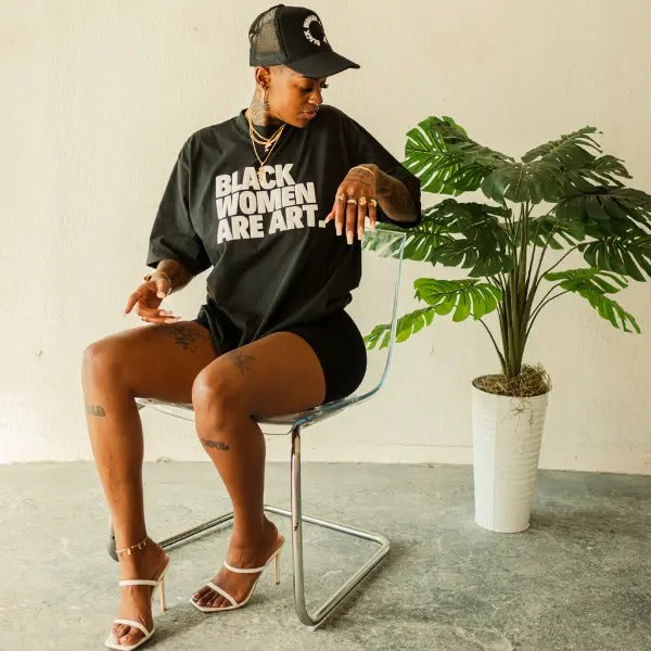 Black Women Are Art Unisex Oversized T-Shirt Heavy Duty Fabric christmas shirt Hoodie Sweatshirt | PrintMintTees.com