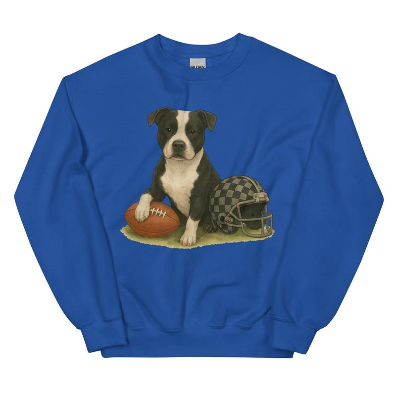 Black and White Pitbull Football Sweatshirt