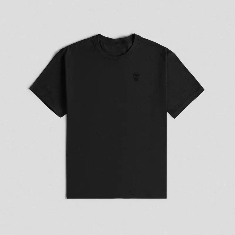 Core Skull Shirt - Black/Black Hoodie Sweatshirt | PrintMintTees.com