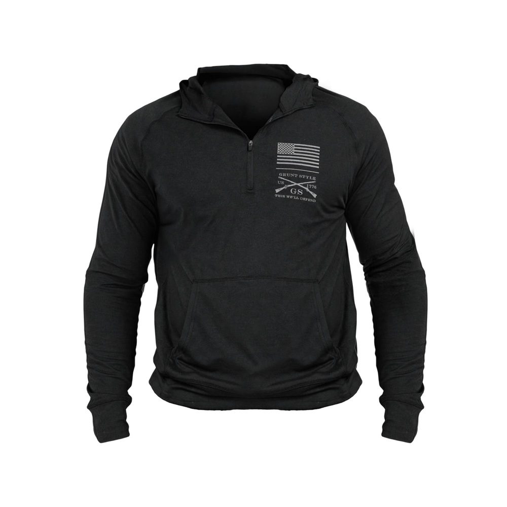 Men's All-Day 1/4 Zip Hoodie - Heather Black
